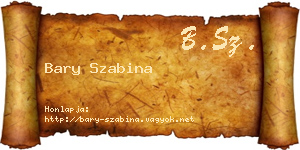 Bary Szabina névjegykártya