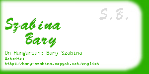 szabina bary business card